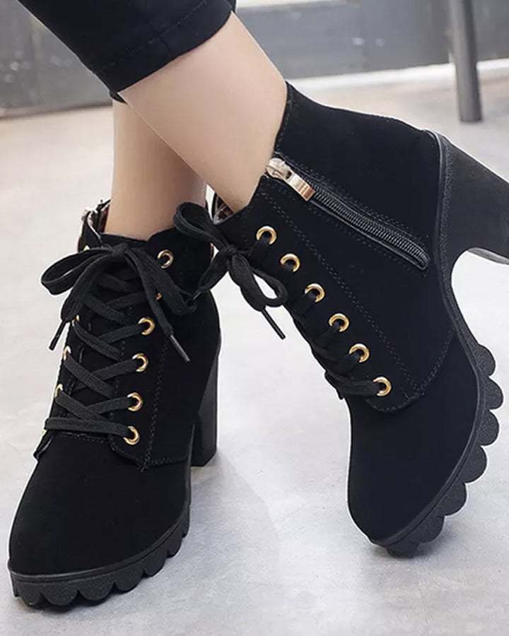 Megan | Lace-up boots with heel