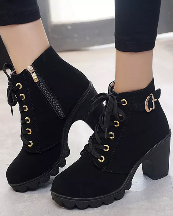 Megan | Lace-up boots with heel