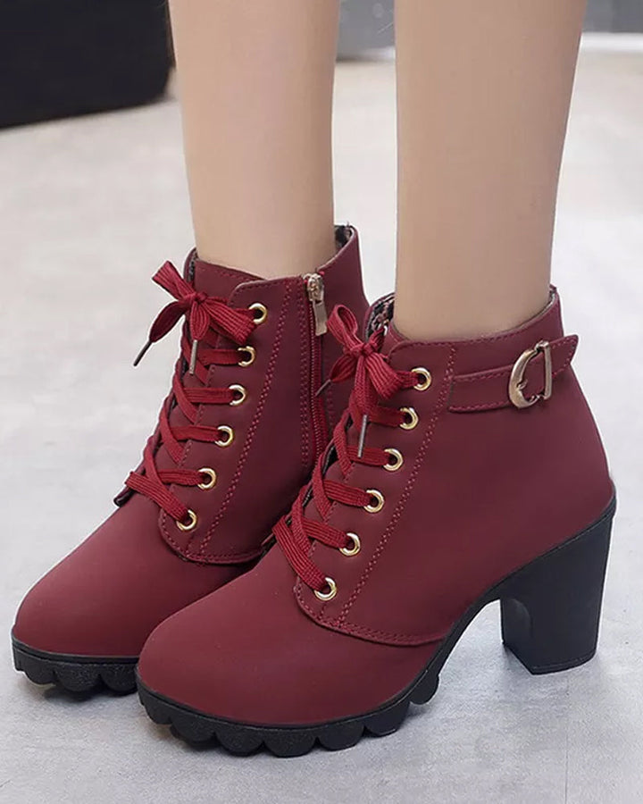 Megan | Lace-up boots with heel