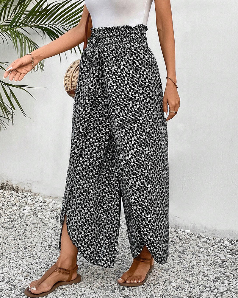 Laura | wide-leg pants with a slit