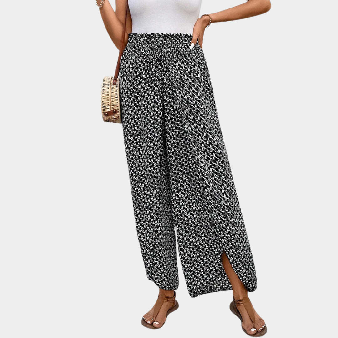 Laura | wide-leg pants with a slit